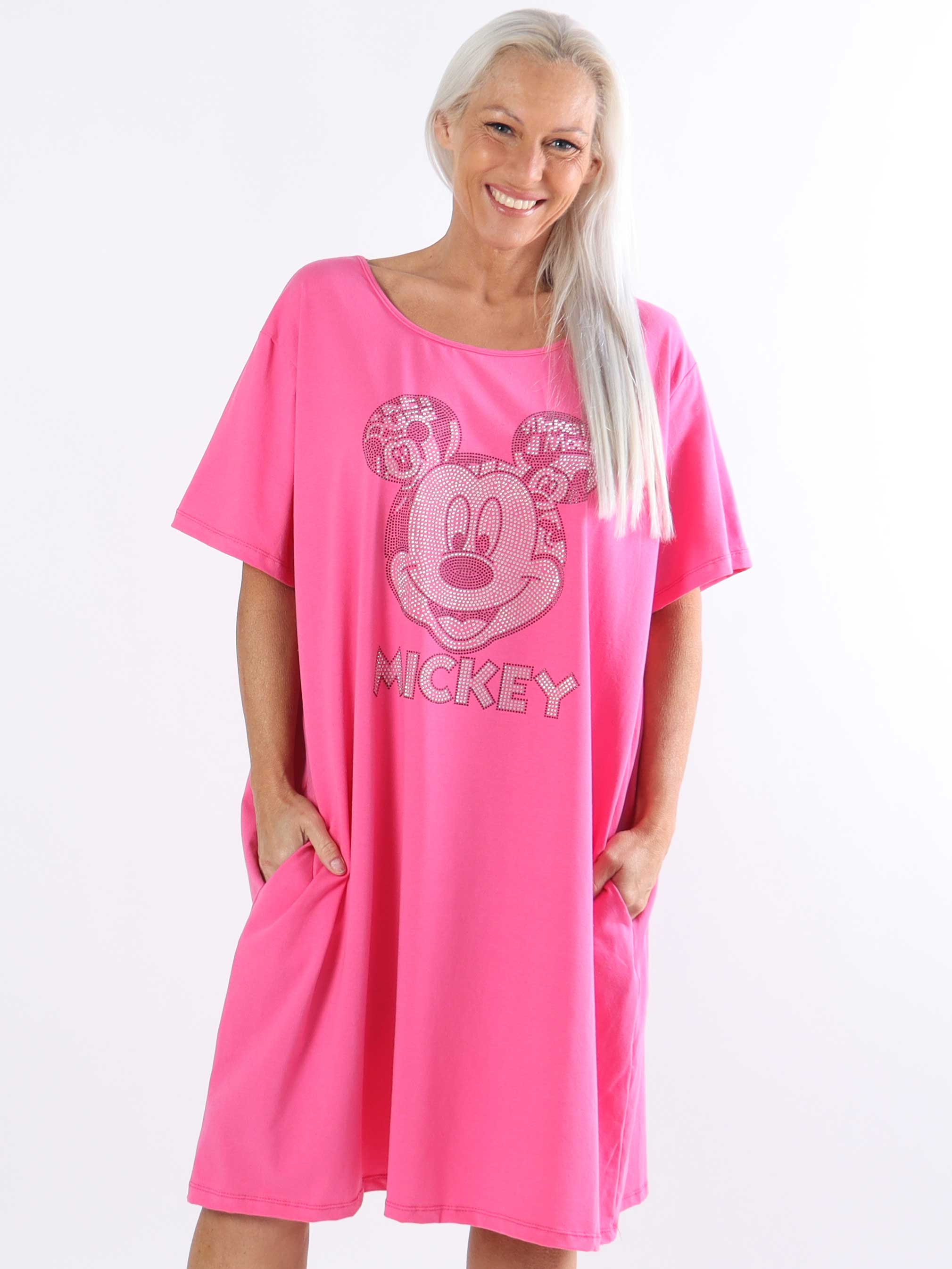 Mickey Dress - Plus size t-shirt kjole i bomuld med similisten